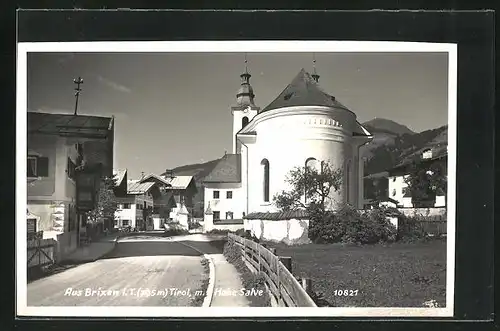 AK Brixen, Strassenpartie an der Kirche