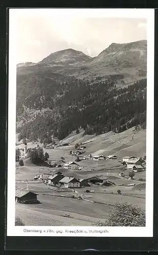 AK Obernberg a. Br., Ortsansicht mit Blick gegen Kreuzjöchl und Muttenjoch