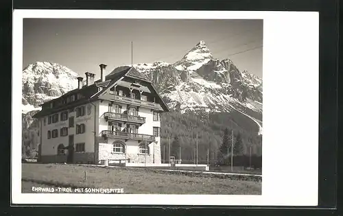 AK Ehrwald, Hotel-Pension Maria Regina mit Sonnenspitze