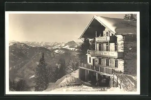 AK Waidring, Alpengasthaus zur Steinplatte im Winter