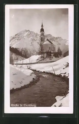AK Obernberg, Kirche im Schnee