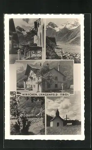 AK Längenfeld, Hotel zum Hirschen, Kirche, Ortspartie