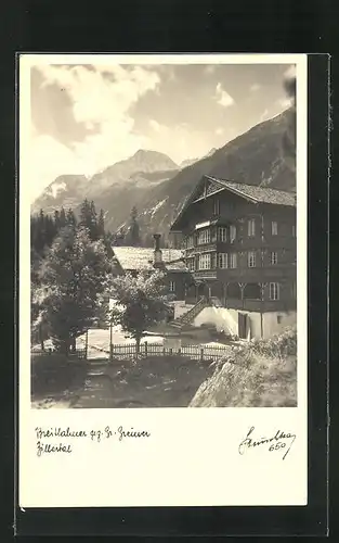 AK Ginzling / Zillertal, Gasthaus Breitlahner gegen Gr. Greiner