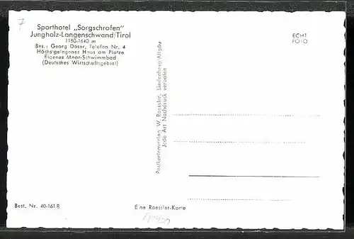 AK Jungholz-Langenschwand, Sporthotel Sorgschrofen im Schnee