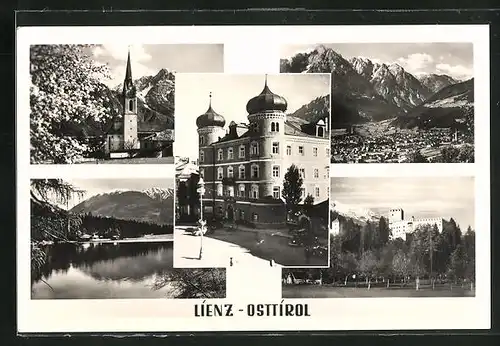 AK Lienz, Schloss Liebburg, Kirche, Panorama