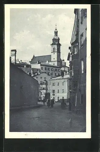 AK Hall i. Tirol, Münzergasse mit Stiftskirche