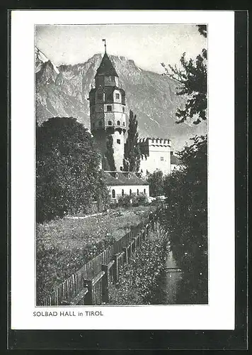 AK Bad Hall, Blick auf Burg Hasegg