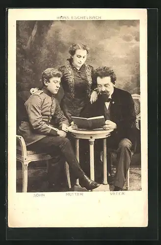AK Hans Eschelbach mit Ehefrau und Sohn