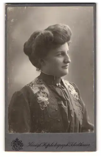 Fotografie Erich Scheithauer, Zwickau i. Sa., Portrait bildschöne Dame mit hochgestecktem Haar