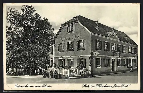 AK Geisenheim a. Rhein, Hotel u. Weinhaus Zur Post