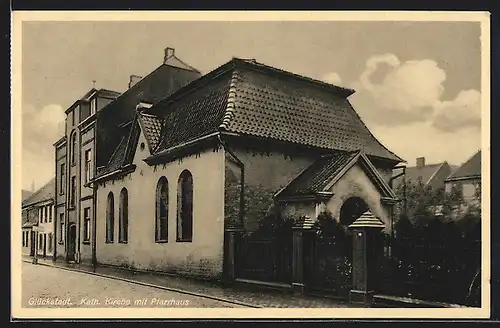 AK Glückstadt, Kath. Kirche mit Pfarrhaus