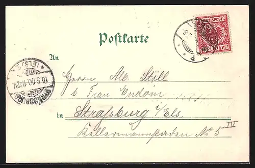 Lithographie Hersfeld, Stiftsruine und Kriegsschule, Rathhaus