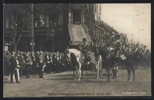 AK Krefeld, Besuch v. Kaiser Wilhelm 1906