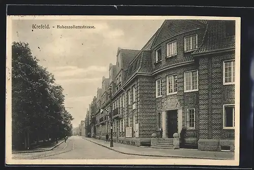 AK Krefeld, Häuser in der Hohenzollernstrasse