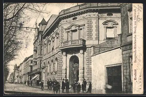 AK Krefeld, Bergisch-Märkische Bank am Ostwall