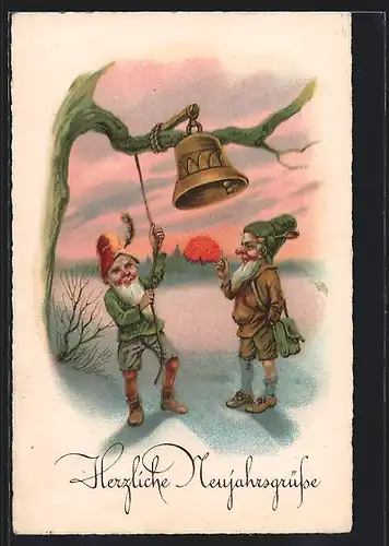 AK Zwerge läuten die Glocke