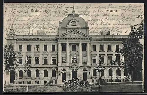 AK Krefeld, Blick zum Postamt