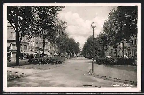 AK Krefeld, Blick in die Strasse Ostwall