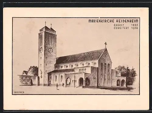 Künstler-AK Heidenheim, Die Marienkirche