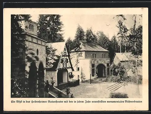 AK Heidenheim, Heidenheimer Volksschauspiele Der arme Konrad 1928, Bühne mit monumentalen Bauten