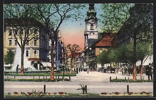 AK Graz, Bismarckplatz mit Fontäne
