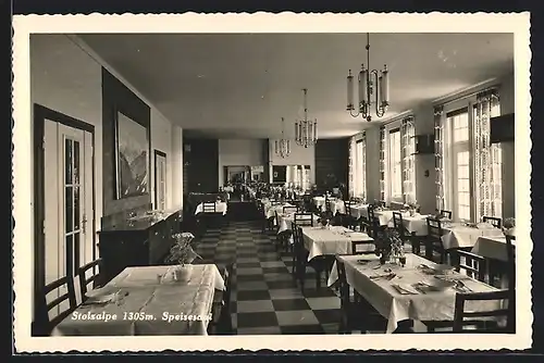 AK Stolzalpe, Gasthaus, Speisesaal, Innenansicht