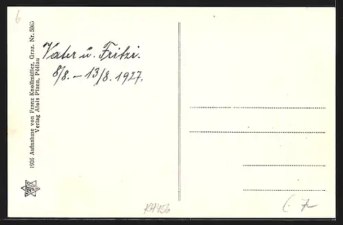 AK Pöllau, Hauptplatz mit Kirche und Denkmal