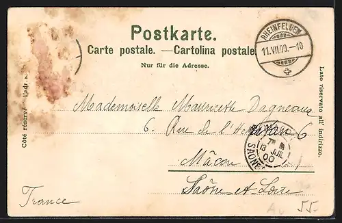 Lithographie Rheinfelden, Marktgasse & Totalansicht