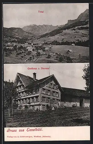 AK Ennetbühl, Gasthaus zum Sternen, Ortsansicht