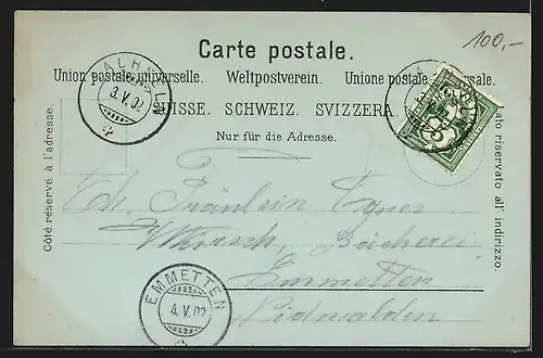 Mondschein-Lithographie Sachseln, Nicolaus v. d. Flüe, Kirche