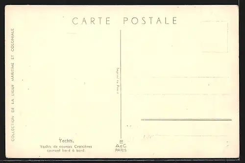 Künstler-AK sign. Haffner: Yachts de courses Croisieres courant bord a bord, Segelsport