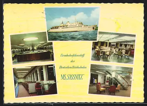 AK Eisenbahnfährschiff der Deutschen Reichsbahn MS Sassnitz