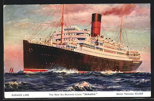Künstler-AK The New Oil-Burning Liner Samaria, Cunard Line