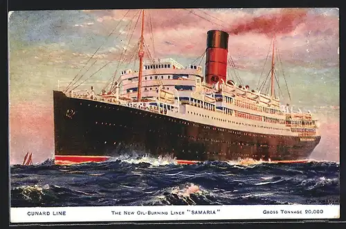 Künstler-AK The New Oil-Burning Liner Samaria, Cunard Line