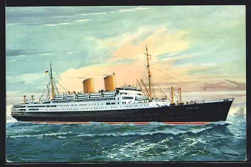 Künstler-AK MS. Berlin auf hoher See