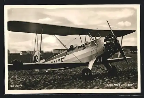 AK Flugzeug Heinkel He 72 Kadett, 