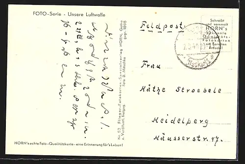 AK Flugzeug Heinkel He 72 Kadett, 