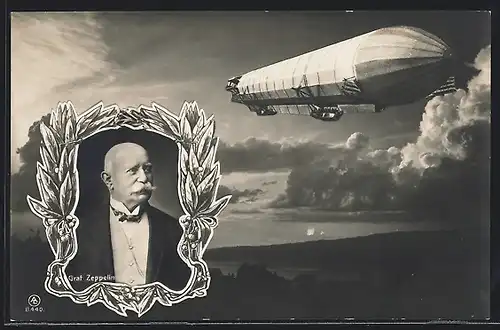 AK Porträt Graf Zeppelin, Luftschiff