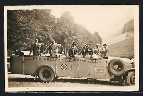AK Autobus der P. L. M. Route des Alpes