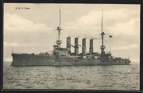 AK Kriegsschiff S.M.S. Roon in Fahrt