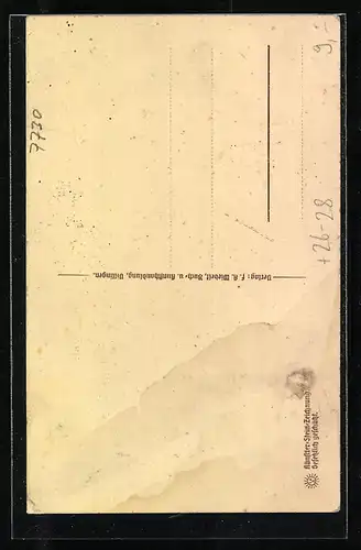 Steindruck-AK Villingen /Schwarzwald, Strassenpartie am oberen Tor