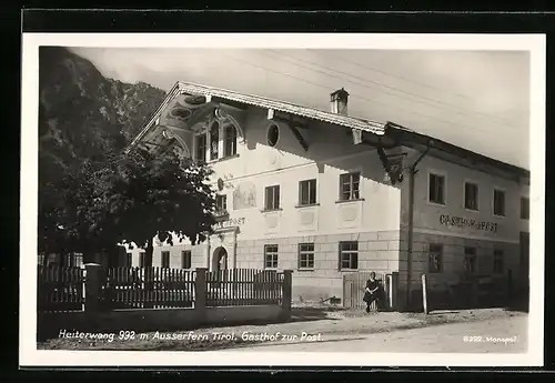 AK Heiterwang /Ausserfern, Gasthof zur Post mit Strasse