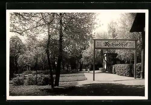 AK Mödling, Restaurant Richardshof mit Terrasse