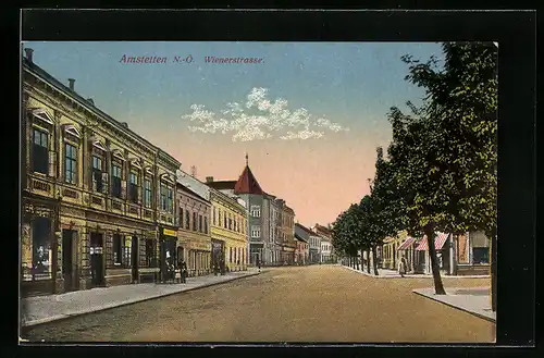 AK Amstetten, Einblick in die Wienerstrasse