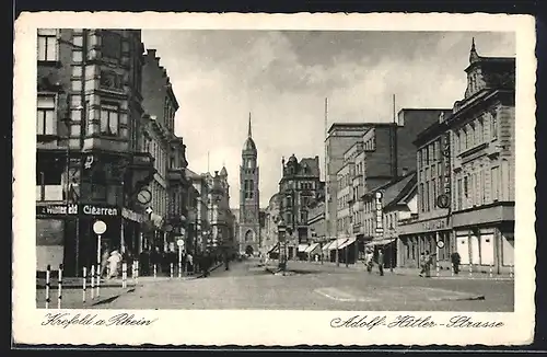 AK Krefeld a. Rhein, Blick in die Strasse