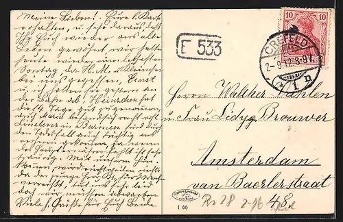 AK Crefeld, Partie am Grafschaftsplatz