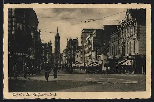 AK Krefeld, Geschäfte in der Strasse