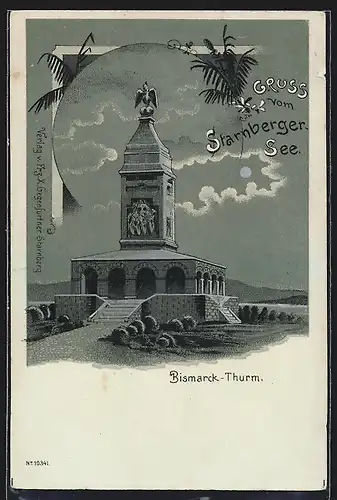 Lithographie Starnberg, Bismarck-Turm