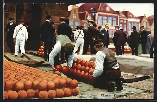 Künstler-AK Photochromie Nr. 3069: Nord-Holland, Alkmaar, Käse