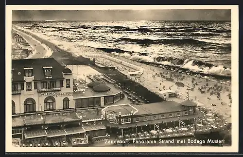 AK Zandvoort, Panorama Strand met Bodega Mustert